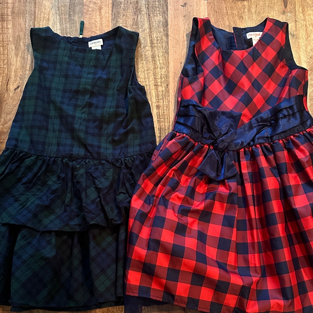 Lot of 2 holiday dresses! Excellent condition. Blue plaid and also red plaid